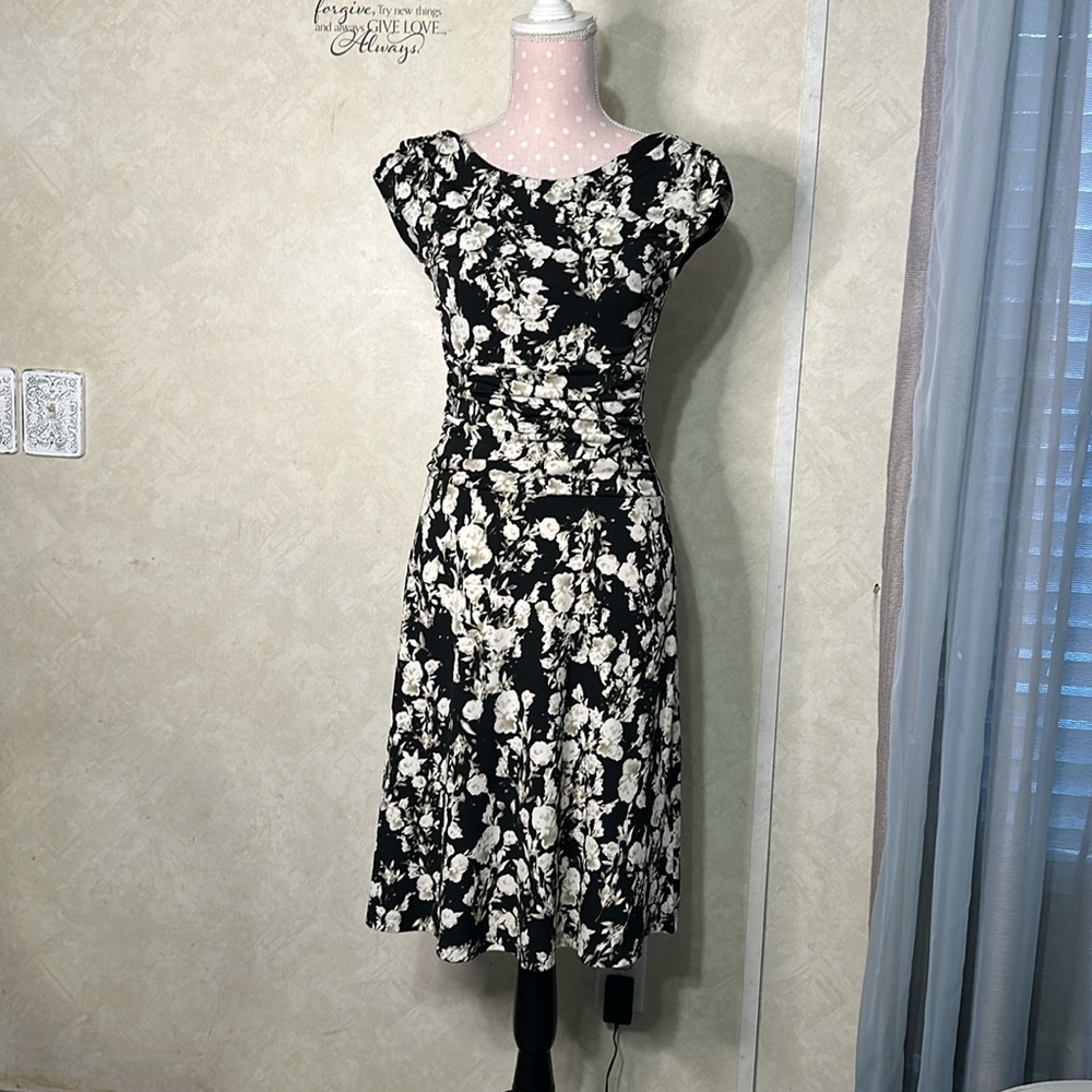 Enfocus Studio Black and White Floral Dress
